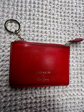 Coach x Selena Gomez Limited Edition Red Leather Key Card Holder